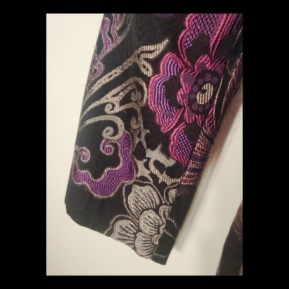 CHICOS PURPLE MULTI-COLOR FLORAL BLAZER SZ. 0 - Picture 6 of 8